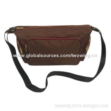 Messenger bag with nylon fabric, enough space for cellphone and small umbrella